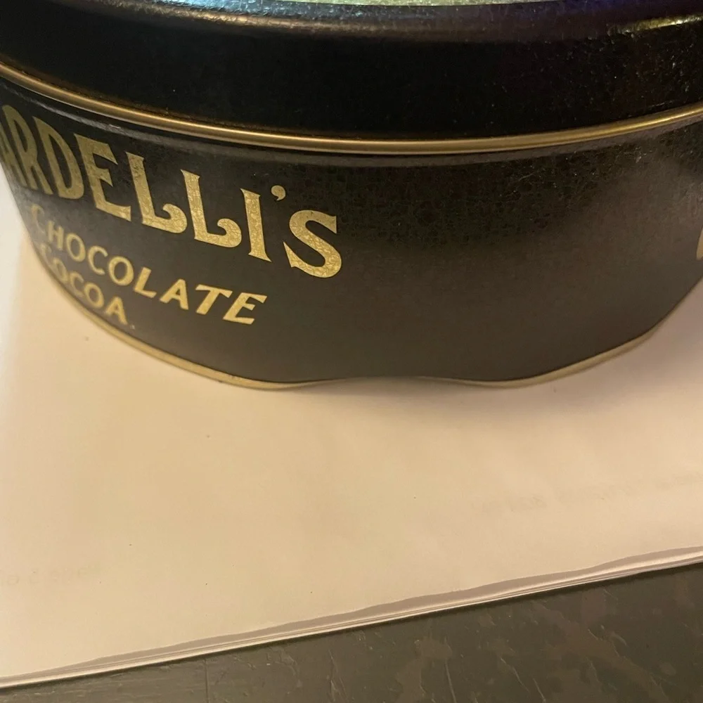 Ghirardelli Gold and Black tea party Tin see pics